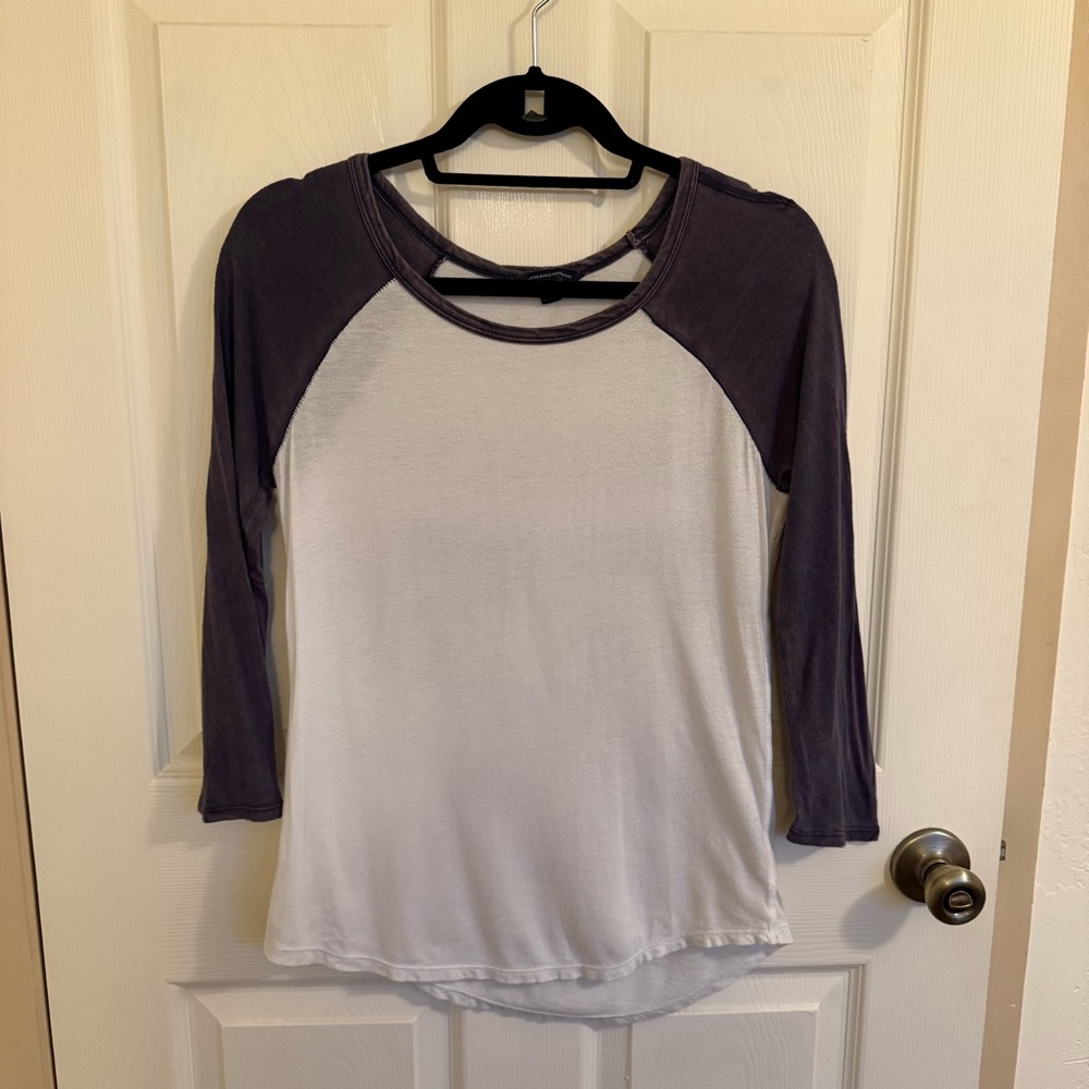 American Eagle Ladies Lounge Cozy Baseball Tee Size S